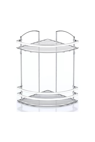 Tekno Tel Lm-008 2 Katlı Köşelik Banyo Rafı Şampuanlık Krom