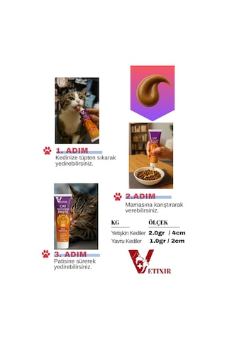 Kedi Multivitamin Macun Kedi Multivitamin Paste Tüy Dökülme Önleyici Lezzetli Ve Kolay Yenilebilir 100gr