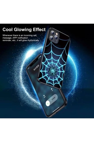 Vkemall  13 Pro Max Uyumlu Model 3: Şarj Edilebilir Pc Kılıf, Örümcek Dinamik Işık Animasyonu, Tam Yönlü Sağlama Ve Darbeye Dayanıklılık