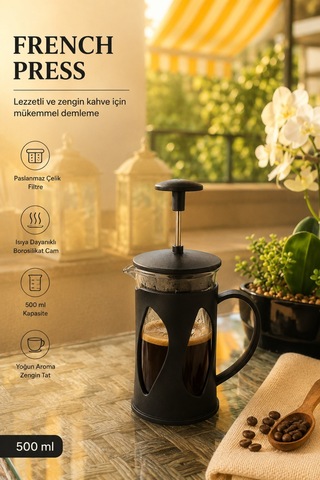 Bitki Çayı -kahve French Press 500 Ml Siyah - 905850011 Siyah
