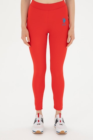 U.S. Polo Assn. Kadın Kırmızı Yüksel Bel Spor Tayt 50284055-VR030
