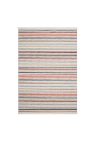 Sola Sn02 Çizgili Pastel İskandinav Oturma Odası Halısı Çok Renkli