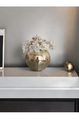 Işıltı Home Design Yuvarlak Aynalı Cam Vazo Aç