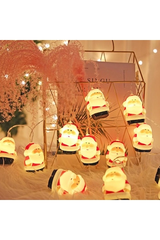 Kıyafetli Noel Baba Pilli Led Işıkl, Yılbaşı Cadılar Bayramı Parti Işıkları, Yılbağı Ağacı Süs Sarı