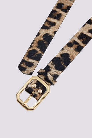 Tudors Kadın 110cm Gold Tokalı Leopar Desenli Kadın Kemer -51487