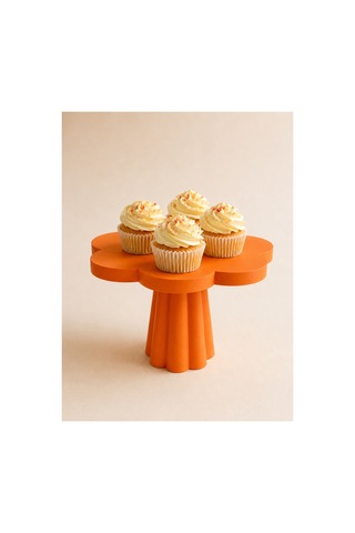 Cupcake Ayaklı Stand 17 Cm Sunum Standı Turuncu