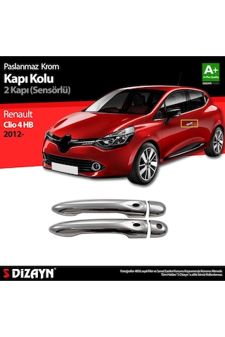 S-Dizayn Renault Clio 4 Hb Krom Kapı Kolu  2 Kapı Sensörlü 2012 Üzeri