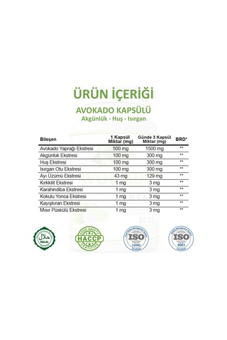 Gökçek Şifa 1000 MG Avokado (Avocado Capsule) 60 Kapsül