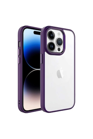 Apple Uyumlu iPhone 14 Pro Kılıf Şeffaf Arka Yüz Kamera Yükseltili Silikon Ogaa Koyu Yeşil