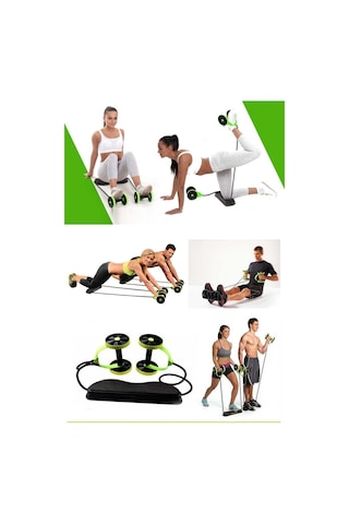 2'li Set Tekerlekli Göbek Eritme Mekik Fitness Kondisyon Egzersiz Spor Aleti Sayaçlı Atlama Ipi