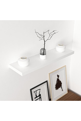 Minarmobilya Minar Gizli Tutuculu Duvar Rafı 80 Cm - P.Beyaz