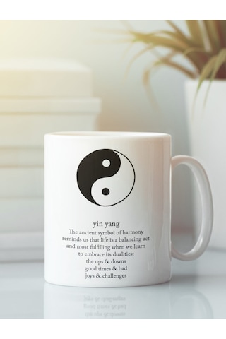 Beyaz Ying Yang Kupa Bardak, Meditasyon Ve Yoga İçin Şık Ve Rahat Tasarım