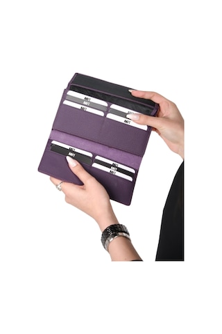 Mft Leather Hakiki Deri El Portföyü Cüzdan Hilton 8926 Flother Mat Mor