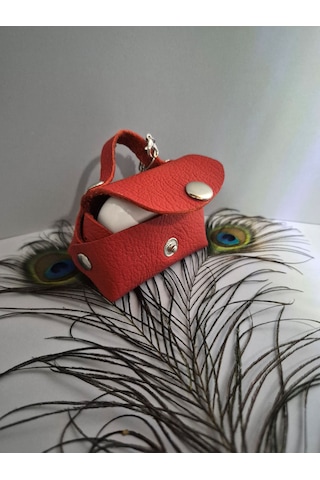 Gogo Charm Çanta Aksesuarı Mini Çanta Hakiki Deri Açık Kırmızı