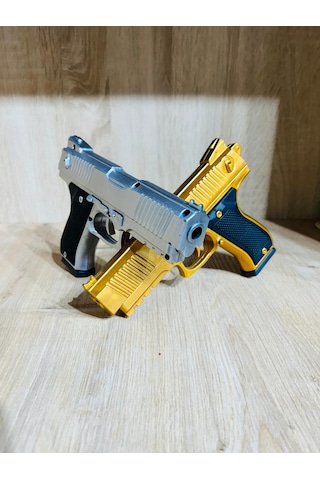 Boncuklu Altın Ve Gümüş Renk Boncuk Atan Silah 2 Adet + 2 Adet 9 Cm Hedef + 21 Paket Boncuk Karışık