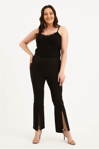 Beli Lastikli Önü Yırtmaçlı Pantolon