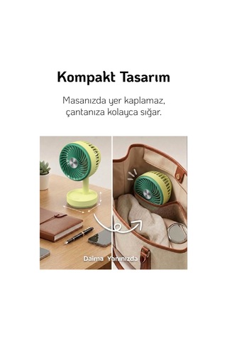 El Fanı Masaüstü Vantilatör Soğutucu Teleskopik 3 Kademe Type-c Hızlı Şarj Mini Soğutucu