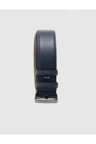 Cabani %100 Hakiki Deri Erkek Lacivert 4 Cm Klasik Kemer Lacivert