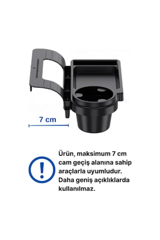 Bardaklık+telefon Tutucu Araç İçi Organizer Siyah