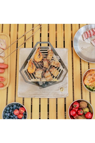 Maiyame Dış Mekan Taşınabilir Çelik Mangal: Ayrılamabilir, Rüzgar Engeli, Mini Boy, Kolay Kurulum Çok Renkli