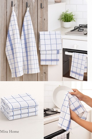 5 Li Mutfak Kurulama Bezi Alman Peçetesi 100 Pamuklu Beyaz