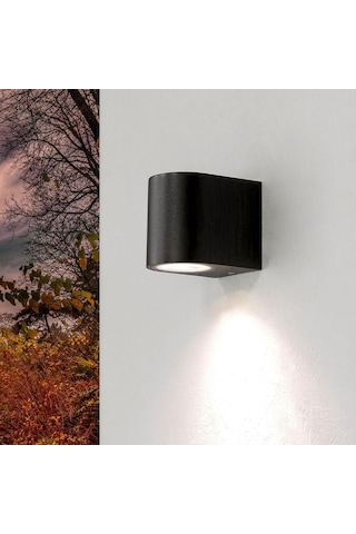 5 Adet 7 Watt Amber Işık Ledli Tek Yönlü Iç Ve Dış Mekan Aplik Siyah