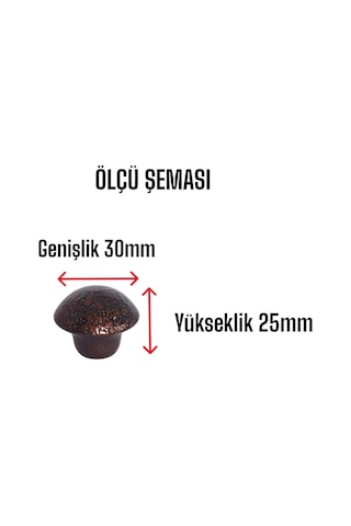 15 Adet Bakır Mantar Düğme Kulp Mobilya Çekmece Dolap Kapak Kulbu Metal Kulp Aksesuarları Vidalı