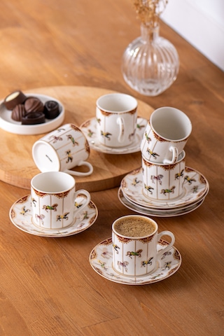 Emsan Atlıkarınca 6 Kişilik Kahve Fincan Takımı 80 ML