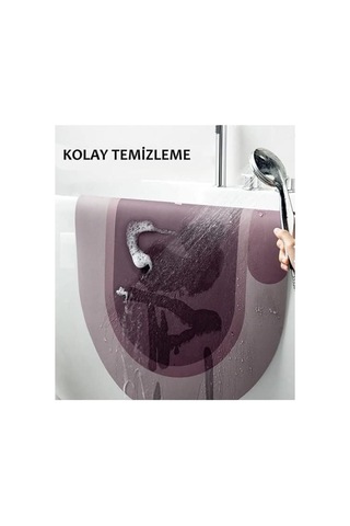 Banyo Paspası Süper Su Emici Kaymaz Tabanlı Dikdörtgen Diatomit Paspas 60x40cm Gri Diğer
