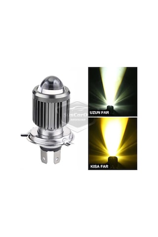 Ford Transit Connect 2002-2013 Uyumlu Mercekli Far Ampulü Led Xenon Çift Renk Sarı-beyaz Far Şimşe Etkili Csp Led LED Far 53816841