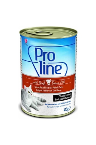 Pro Line Biftekli Et Parçacıklı Kedi Konservesi 12 x 415 G