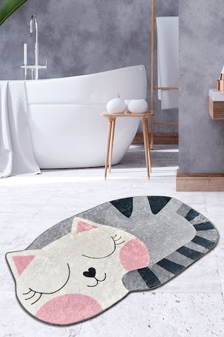 Chilai Home Big Cat 60x100 Cm Banyo Halısı Djt Beyaz
