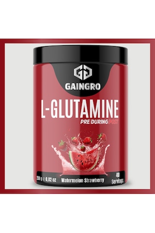 L-glutamine Karpuz - Çilek Aromalı Toparlanma Recovery Destekleyici - 250 Gr 40 Servis Çilek - Karpuz