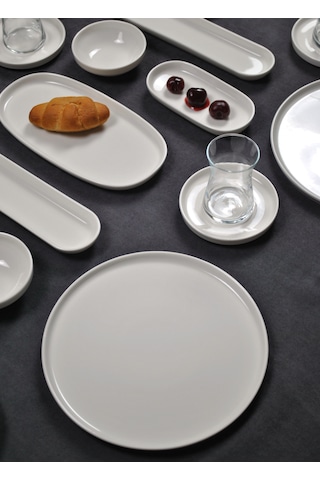 29 Parça 6 Kişilik Porselen Kahvaltı Takımı Pasta Sunum Seti - Be Beyaz