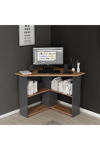 Corner Çalışma Masası Bilgisayar Masası Ofis Masası Kemençe - Antrasit