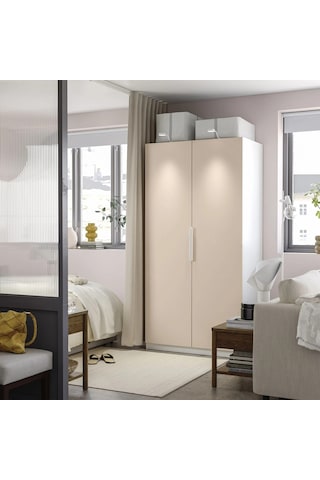 Ikea Beyaz Fonksiyonel Kapaklı Gardırop 100x60x201 Cm