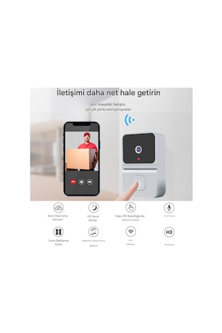 Kamera Kapı Zili Mikrofon Hoparlör Hd Gece Görüş App Kontrolü Ev
