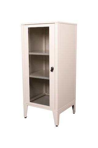Alfafonet Ziglat Serisi Kilitli Metal Home Office Dolabı Cam Kapaklı Mat Beyaz Ral 9003 450x1050x450 Mm