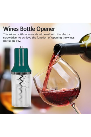 Samdoo Elektrikli Şarap Açacağı - Pratik Ve Güvenli Şişe Açma Aleti, Matkap Uyumlu Çok Renkli