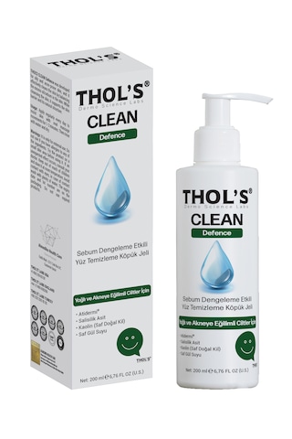 Thol's Clean Defence Yağlı ve Akne Eğilimli Ciltler için Yüz Temizleme Köpüğü 200 ML Thol's Clean Defence Yağlı ve Akne Eğilimli Ciltler için Yüz Temizleme Köpüğü 200 ML