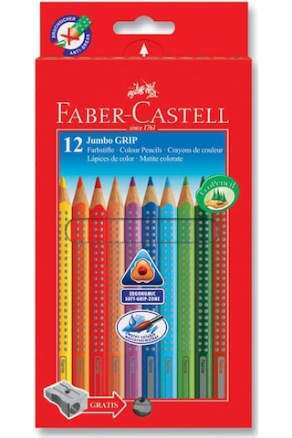 Faber-Castell Jumbo Grip Boya Kalemi. 12 Renk