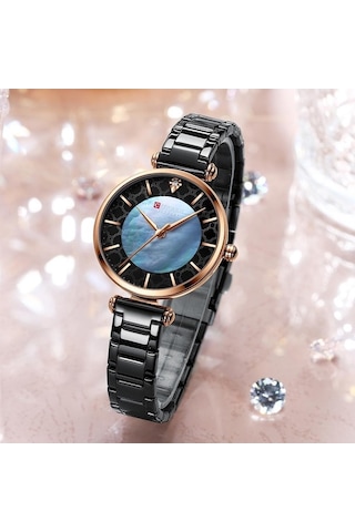 Novahub Altın Kadın Kuvars Saat 9072, Paslanmaz Çelik Bilezik, Üst Marka Moda, Ince Kuvars, Curren Marka Altın