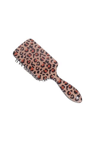 Jzcat Hava Yastığı Tarağı Leopar Desenli Çift Taraflı Baskı Saç Tarağı Ev Masajı Hava Yastığı Tarağı - Kahverengi