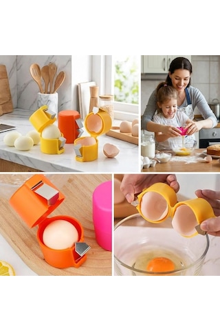 Buffer El Batmadan Pratik Yumurta Kırıcı Tek Hamlede Kolay Yumurta Kırma Aparatı Ve Mutfak Yardımcısı Renkli