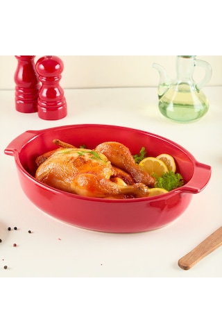 Aryıldız Elissa Oval Fırın Kabı Kırmızı 31 Cm Çok Renkli