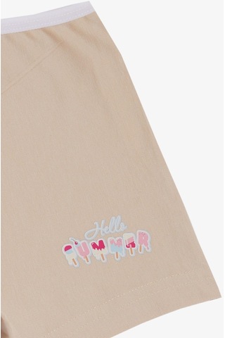 Breeze Kız Çocuk Boxer Dondurma Baskılı 5-11 Yaş, Bej-bej Bej