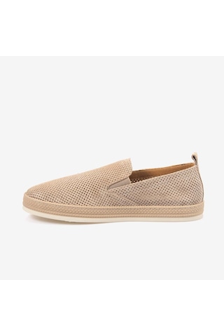 Kemal Tanca Andrea Giovanni Erkek Kauçuk Taban Süet Perfore Casual Loafer 5187 Bej