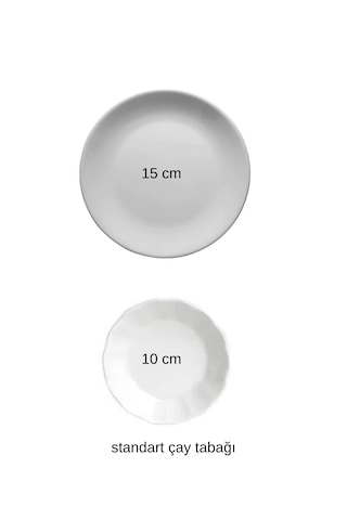 Gürallar 15 Cm Extra Küçük Porselen Kahvaltı Çerez Tatlı Tabağı 6 Adet Beyaz