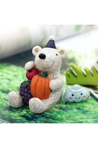 Lijinxu Reçine Zanaat Küçük Hayvan F-bear-mavi-şapka