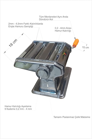Full Paslanmaz Çelik İtalyan Makarna Erişte Hamur Spagetti Ravolli Lazanya Mantı Açma Kesme Makinesi 304 Paslanmaz Çelik
